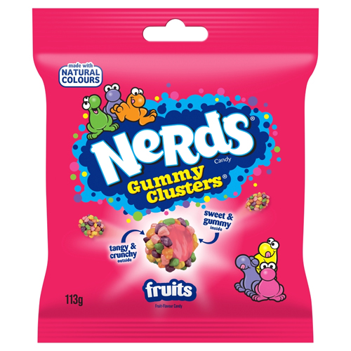 NERDS GUMMY CLUSTERS FRUIT-FLAVOUR CANDY 113G