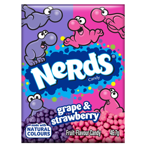 NERDS GRAPE & STRAWBERRY FRUIT-FLAVOUR CANDY 46.7G