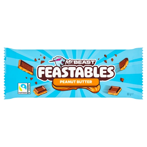 MR BEAST FEASTABLES PEANUT BUTTER MILK CHOCOLATE BAR 60G