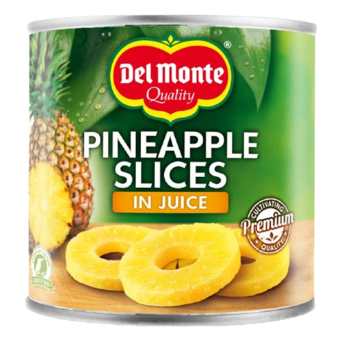 DEL MONTE PINEAPPLE SLICES IN JUICE 54-60 COUNT 3KG