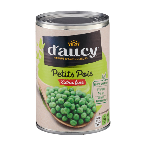 D'AUCY PETITS POIS IN WATER 12X 400G