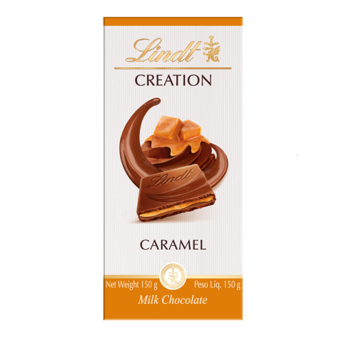 LINDT CREATION MILK CARAMEL CHOCOLATE BAR 150G