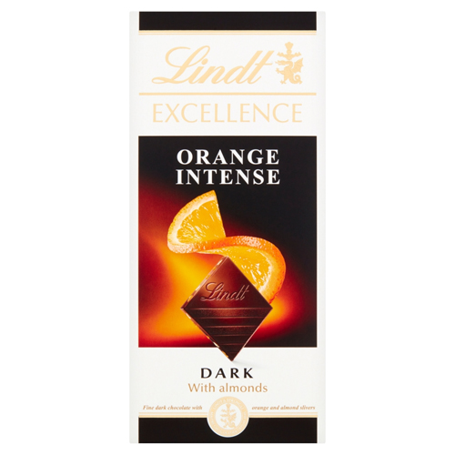 LINDT EXCELLENCE DARK ORANGE CHOCOLATE BAR 100G