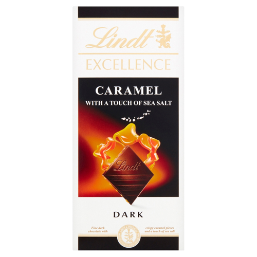 LINDT EXCELLENCE DARK CARAMEL AND SEA SALT 100G