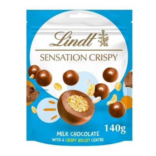 LINDT CRISPY MILK SENSATION POUCH 140G