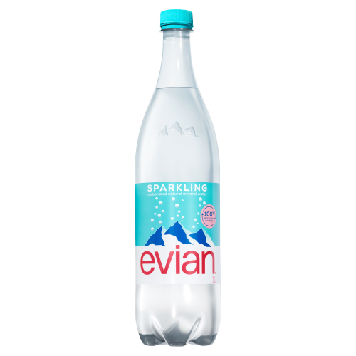 EVIAN SPARKLING NATURAL MINERAL WATER PET 1L