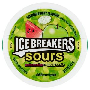 ICE BREAKERS SOURS WATERMELON GREEN APPLE 42G