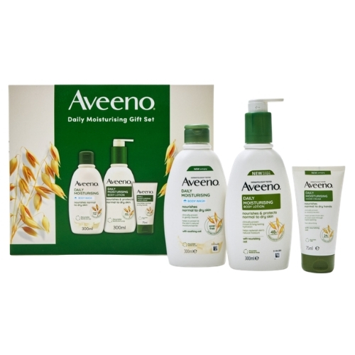 AVEENO DAILY MOISTURE GIFTSET - DML BODY WASH 300ML, DML LOTION 300ML, DML HAND CREAM 75ML