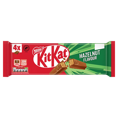 KITKAT 4 FINGER HAZELNUT CHOCOLATE BAR 4PK 166G