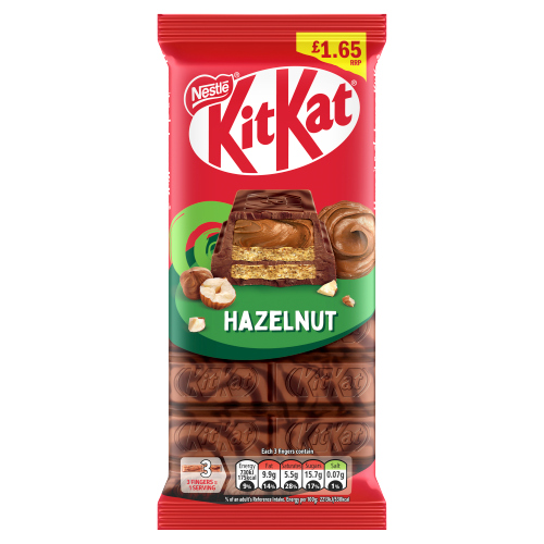 KITKAT F1 HAZELNUT CHOCOLATE SHARING BAR PMP £1.65 99G