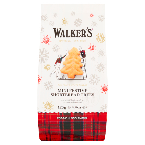 WALKERS MINI FESTIVE SHORTBREAD TREES 125G