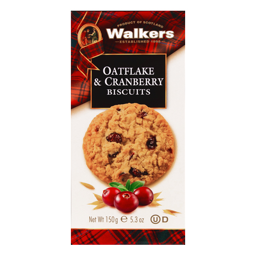 WALKERS CARTON OATFLAKE & CRANBERRY BISCUITS 150G