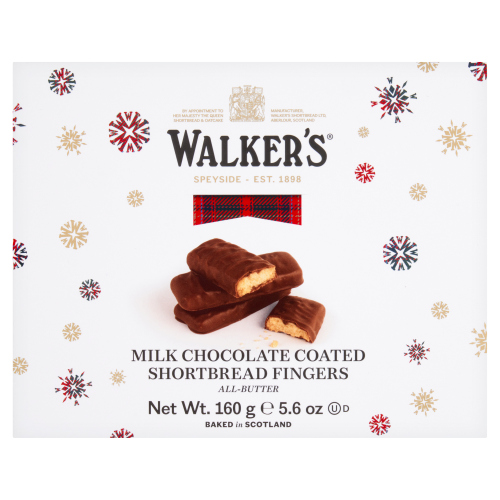 WALKERS MILK CHOCOLATE COATED FINGERS 160G