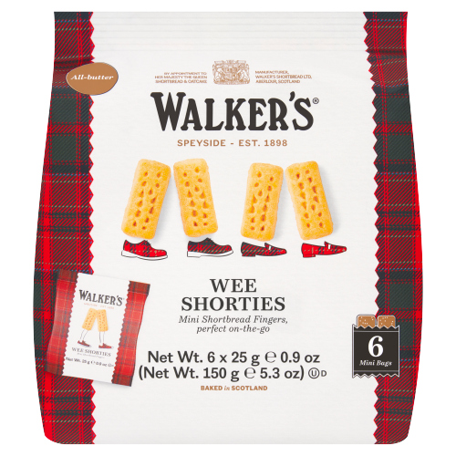 WALKERS WEE SHORTIES MINI SHORTBREAD FINGERS 150G