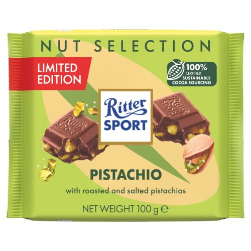 RITTER SPORT NUT SELECTION LIMITED EDITION PISTACHIO 100G