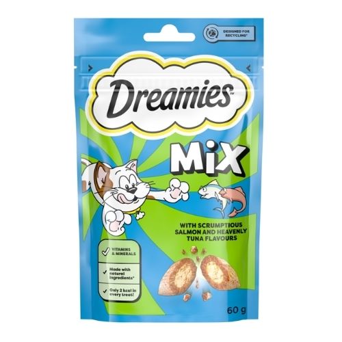 DREAMIES MIX CAT TREAT BISCUITS WITH SALMON & TUNA FLAVOUR 60G