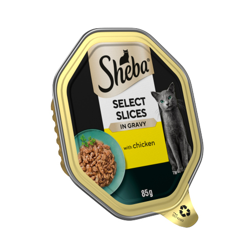 SHEBA SELECT SLICES CAT FOOD TRAY WITH CHICKEN IN GRAVY 85G