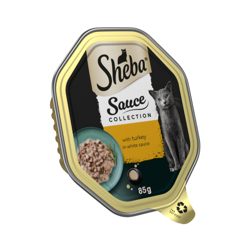 SHEBA SAUCE COLLECTION CAT TRAY WITH TURKEY IN WHITE SAUCE 85G