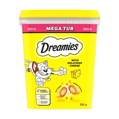 DREAMIES CAT TREAT BISCUITS WITH CHEESE BULK MEGA TUB 350G