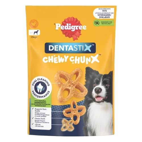 PEDIGREE DENTASTIX CHEWY CHUNX MAXI DOG TREAT CHICKEN FLAVOUR 68G