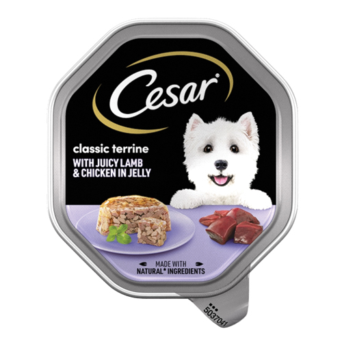 CESAR CLASSICS TERRINE DOG FOOD TRAY LAMB & CHICKEN IN JELLY 150G