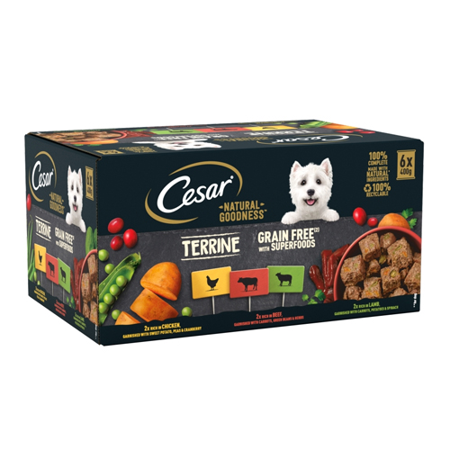CESAR NATURAL GOODNESS TINS MIXED SELECTION IN LOAF 6X 400G