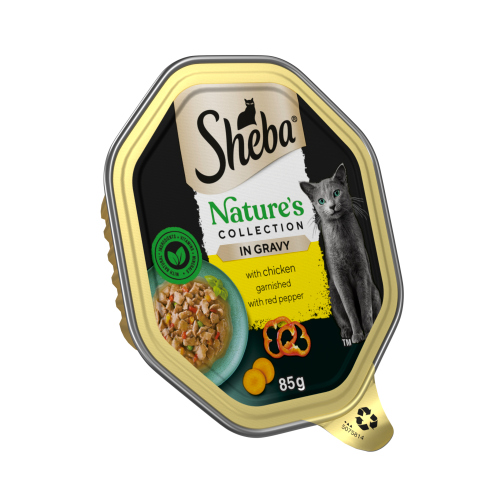 SHEBA NATURES COLLECTION CAT FOOD TRAY CHICKEN & RED PEPPER IN GRAVY 85G