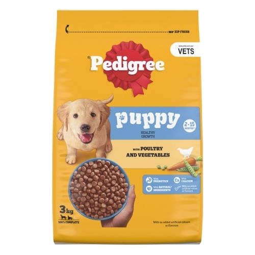 PEDIGREE PUPPY MEDIUM DOG COMPLETE DRY WITH POULY & VEGATABLES 3KG