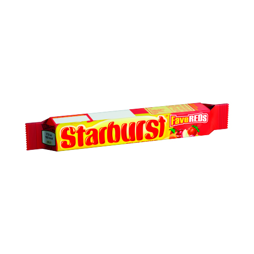 STARBURST FAVE REDS FRUIT CHEWS SWEETS 45G