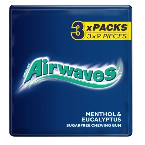 AIRWAVES MENTHOL & EUCALYPTUS SUGARFREE 3PK 12.6G