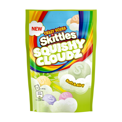 SKITTLES SQUISHY CLOUDZ CRAZY SOURS POUCH 94G