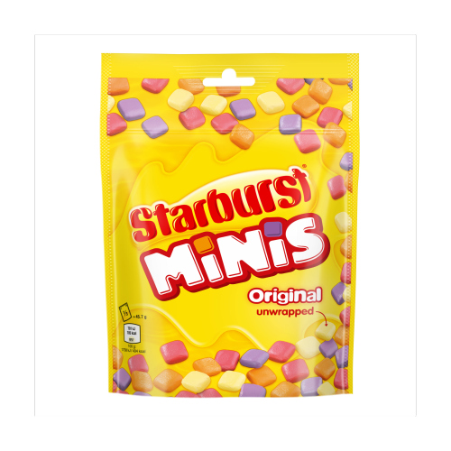 STARBURST MINIS VEGAN CHEWY SWEETS FRUIT POUCH BAG 137G