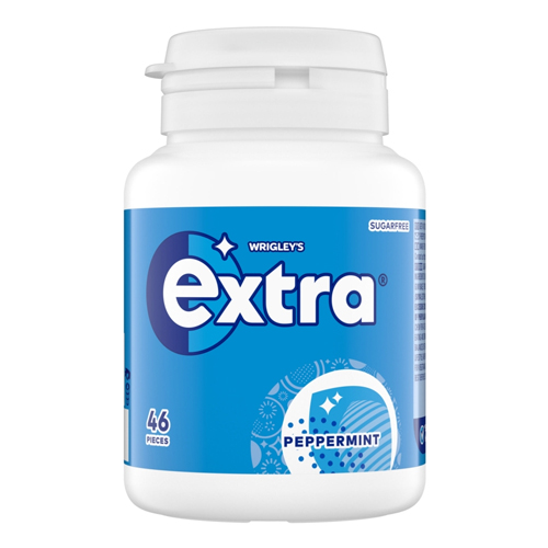 EXTRA PEPPERMINT SUGAR FREE BOTTLE 46PC 64G