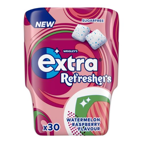 EXTRA RASPBERRY WATERMELON SUGAR FREE REFRESHERS BOTTLE 30PC 67G