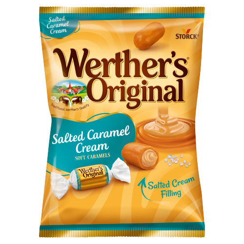 WERTHER'S ORIGINAL SALTED CARAMEL CREAM SOFT CARAMELS 125G