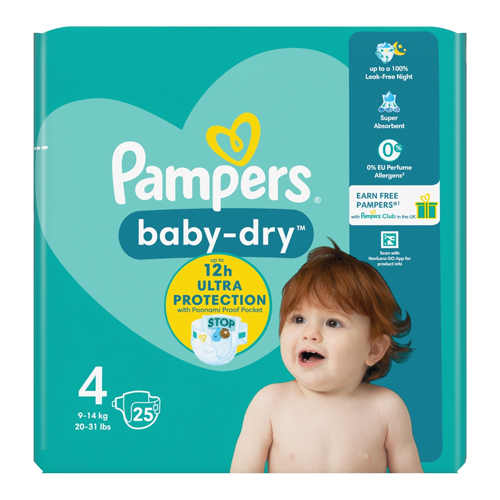PAMPERS BABYDRY TAPED S4 CARRY PK 25PK