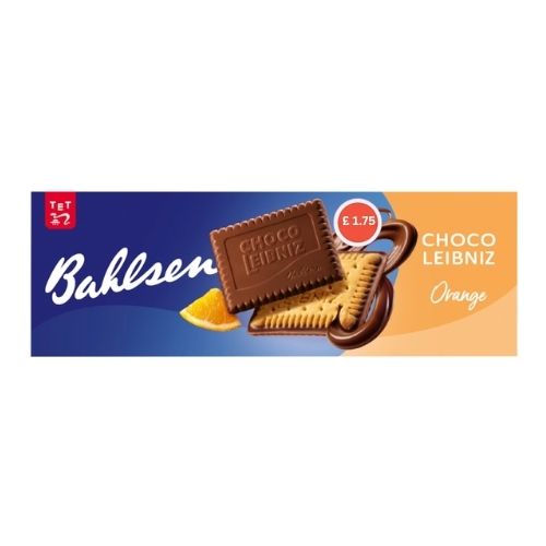 BAHLSEN CHOCO LEIBNIZ ORANGE PMP £1.75 111G