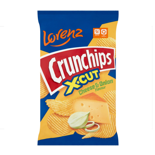 LORENZ CRUNCHIPS X-CUT CHEESE & ONION 75G