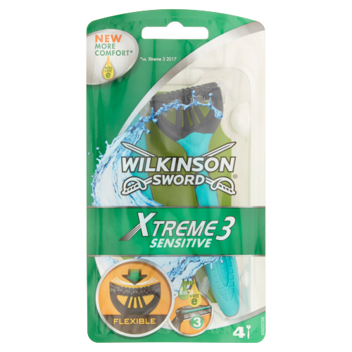 WILKINSON SWORD XTREME 3 SENSITIVE COMFORT MENS DISPOSABLE RAZORSS 4S