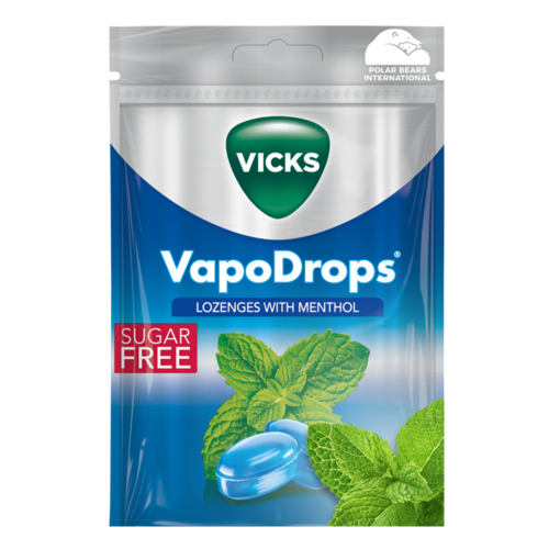 VICKS VAPODROPS BAG MENTHOL SUGARFREE X20 72G