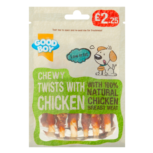 GOOD BOY CHICKEN TWISTS PMP £2.25 70G