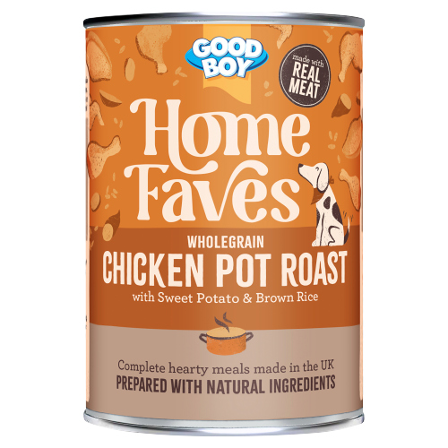 GOOD BOY HOME FAVES WHOLEGRAIN CHICKEN POT ROAST WITH SWEET POTATO & BROWN RICE 395G