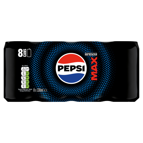 PEPSI MAX CAN 8PK 300ML