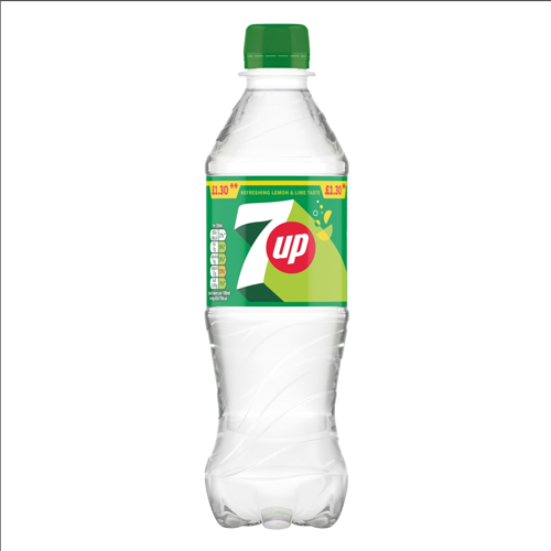 7UP REG PET PMP £1.30 500ML