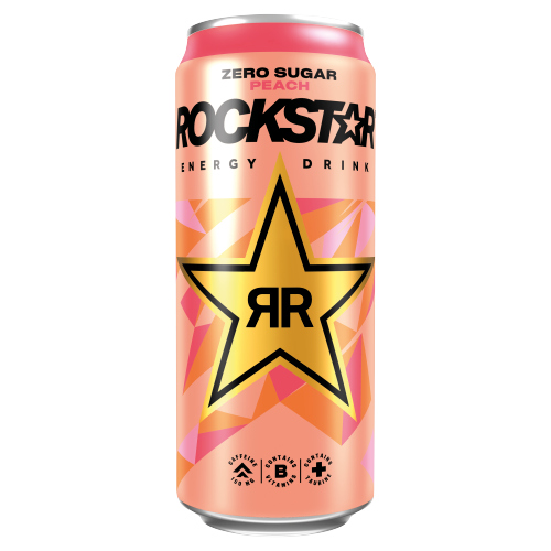 ROCKSTAR PEACH ENERGY DRINK PMP £1.29 500ML