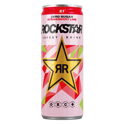 ROCKSTAR ENERGY STRAWBERRY LIME PMP £1.00 CAN 330ML