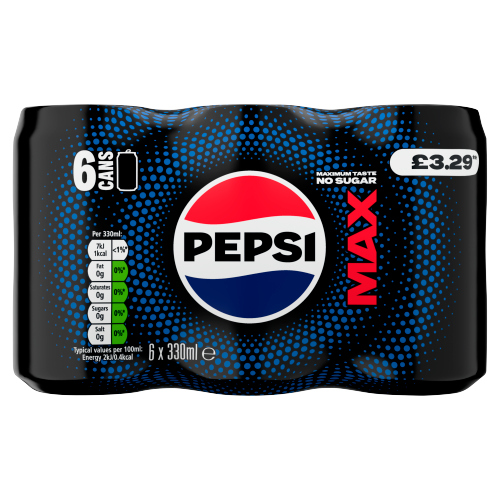 PEPSI MAX PMP £3.29 6PK CAN 330ML