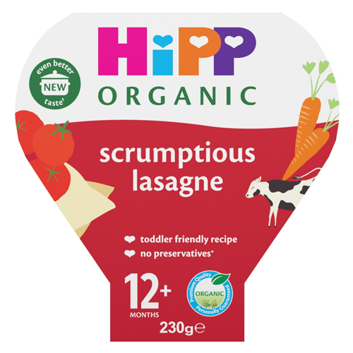 HIPP ORGANIC SCRUMPTIOUS LASAGNE TODDLER TRAY MEAL 1-3 YEARS 230G