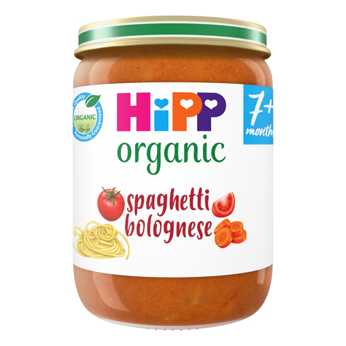 HIPP ORGANIC SPAGHETTI BOLOGNESE BABY FOOD JAR 7+ MONTHS 190G