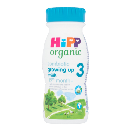 HIPP ORGANIC 3 GROWING UP BABY MILK READY TO FEED BOTTLE FROM 1 YEAR ONWARDS 200ML